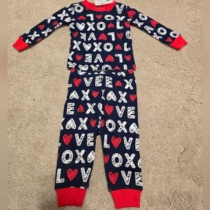 The Children's Place Navy and Red Love Pajama Set